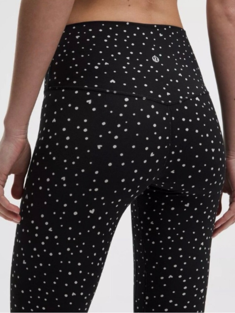 Sz 10 lululemon Align High-Rise Pant Heart Scatter Dot Print White Black - Picture 7 of 7